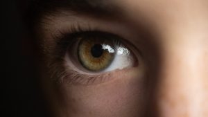 Close-up of a child's eye and eyelash line.